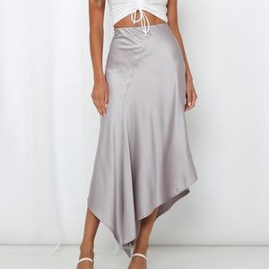 Silver Hi-Lo Maxi skirt
